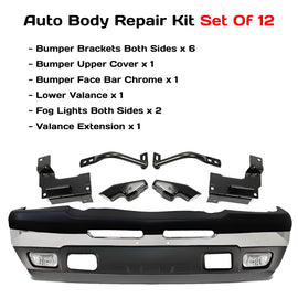 2003-2007 Chevrolet Silverado 1500 2500 HD Front Bumper Chrome & Brackets Kit | OEM Fit