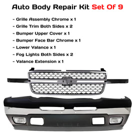 2003-2007 Chevrolet Silverado 1500 2500 Front Bumper Chrome & Valance Kit | OEM Fit