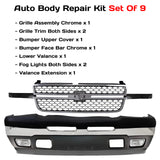 9-Pcs Kit for 2003–2007 Chevrolet Silverado 1500 & 2500 – Front Bumper & Valance Chrome Finish, OEM Fit