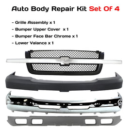 2003-2007 Chevrolet Silverado 2500 HD 3500 HD Front Bumper Chrome & Valance Textured Kit | OEM Fit