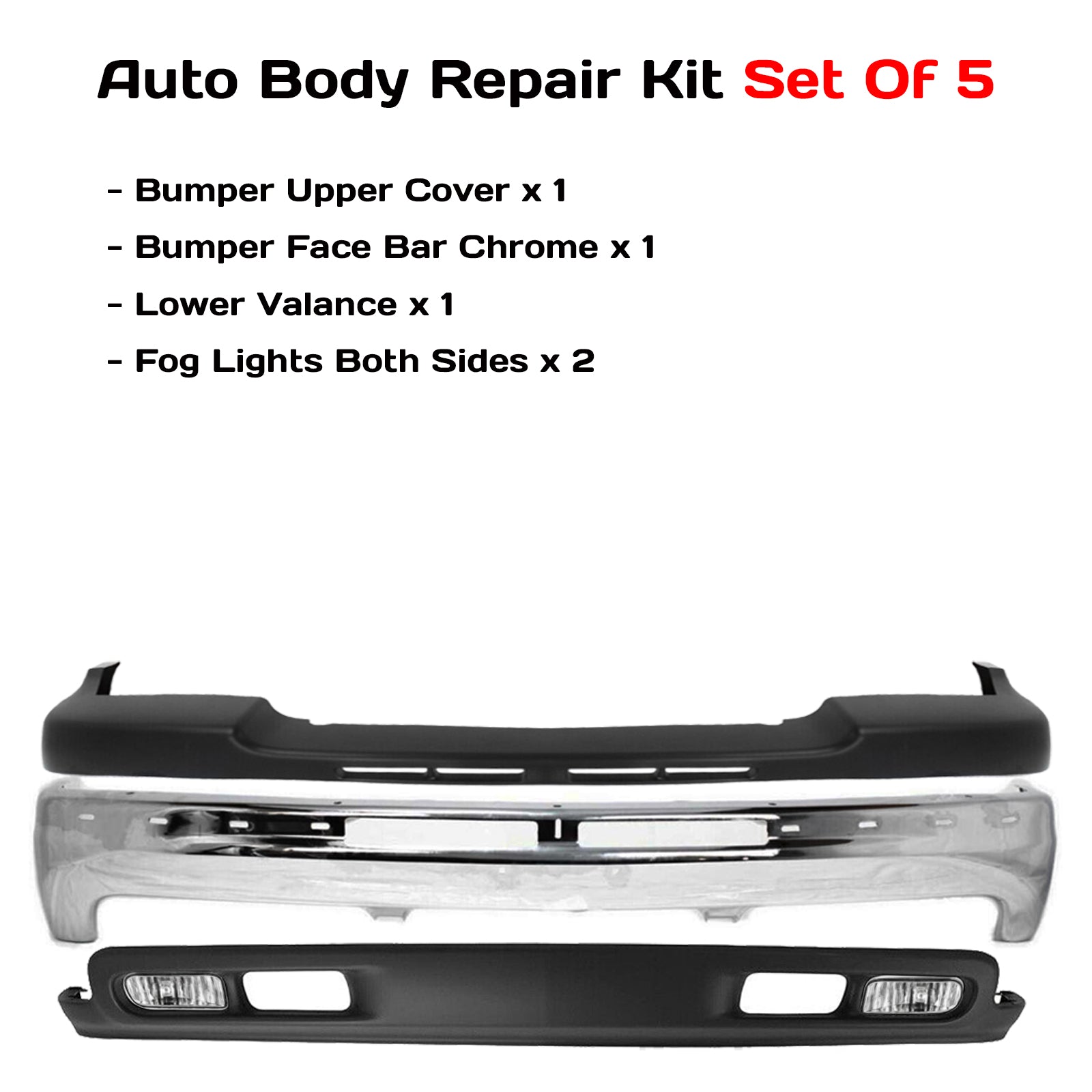 2001-2002 Chevrolet Silverado 2500 HD 3500 Bumper Kit with Fog Lights | OEM Fit