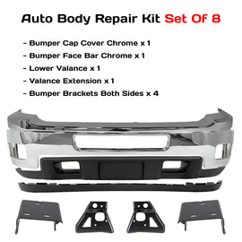 2011-2014 Chevrolet Silverado 2500 HD 3500 HD Front Bumper Chrome & Bumper Brackets Kit | OEM Fit