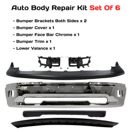 2009-2010 Dodge Ram 1500 & 2011-2012 Ram 1500 Front Bumper Chrome & Bumper Brackets Kit  | OEM Fit