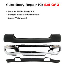 Replacement 2004–2005 Ford F-150 – 3-Piece Kit Front Bumper Cover, Bumper Face Bar & Valance Textured, OEM Fit, Includes Bumper Upper Cover, Bumper Face Bar & Lower Valance