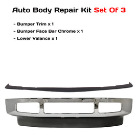 2008-2010 Ford F-250 Super Duty & F-350 Super Duty Front Bumper Chrome & Valance Textured Kit | OEM Fit