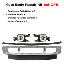 2008-2010 Ford F-250 Super Duty & F-350 Super Duty Front Bumper Chrome & Fog Lights Kit | OEM Fit