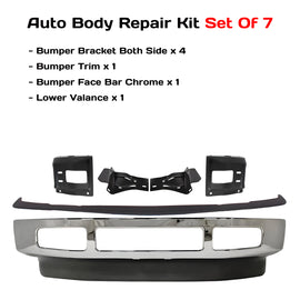 2008-2010 Ford F-250 Super Duty & F-350 Super Duty Front Bumper Chrome & Bumper Brackets Kit | OEM Fit