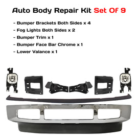 2008-2010 Ford F-250 Super Duty & F-350 Super Duty Front Bumper Chrome & Bumper Brackets Kit | OEM Fit