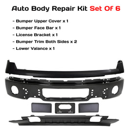 2009-2014 Ford F-150 Front Bumper Paintable Steel & Valance Textured Kit  | OEM Fit