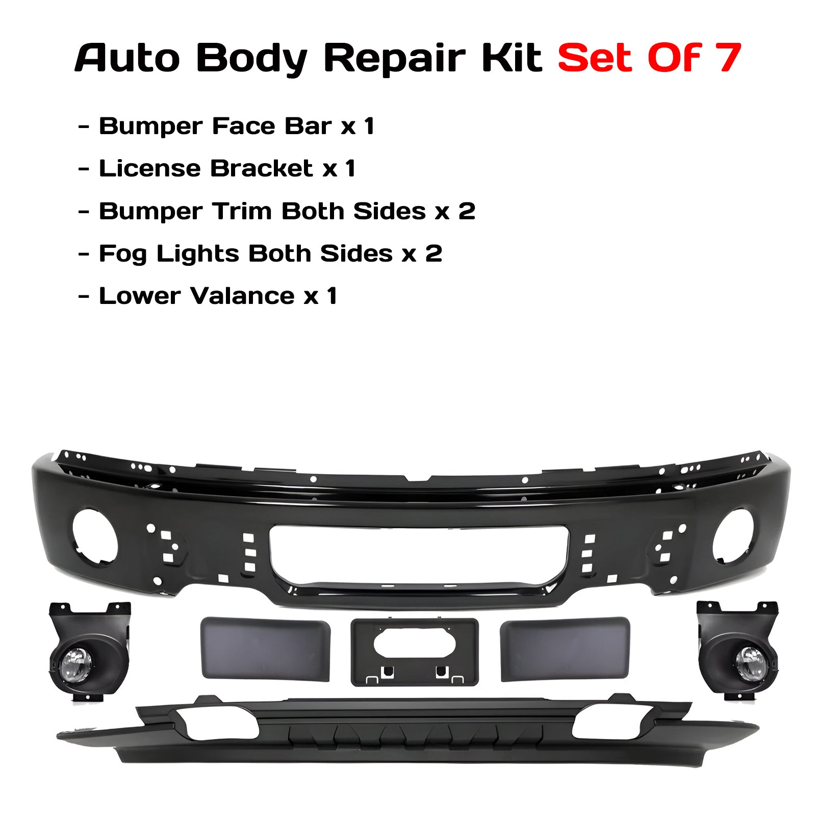 2009-2014 Ford F-150 Front Bumper Paintable Steel & Fog Lights Assembly Kit | OEM Fit