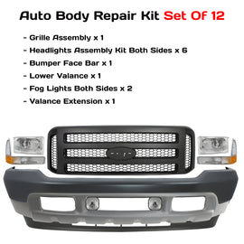 1999-2004 Ford F-250 Super Duty Front Bumper Primed & Grille Assembly Kit | OEM Fit