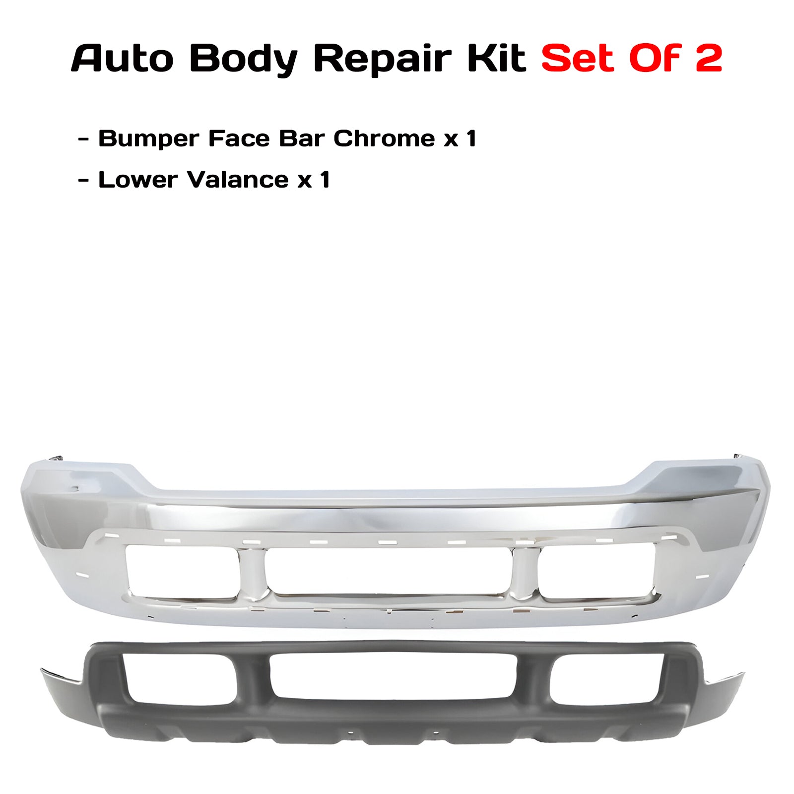 1999-2004 Ford F-250 Super Duty and 350 Front Bumper Chrome & Valance Kit | OEM Fit