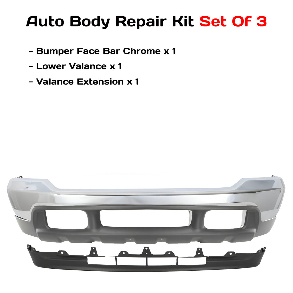 Front Bumper Chrome & Valance Kit For 1999-2004 Ford F-250 Super Duty and 350