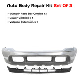 kit Replacement 1999–2004 Ford F-250 Super Duty & F-350 Front Bumper & Valance Kit, Chrome Finish, OEM Fit