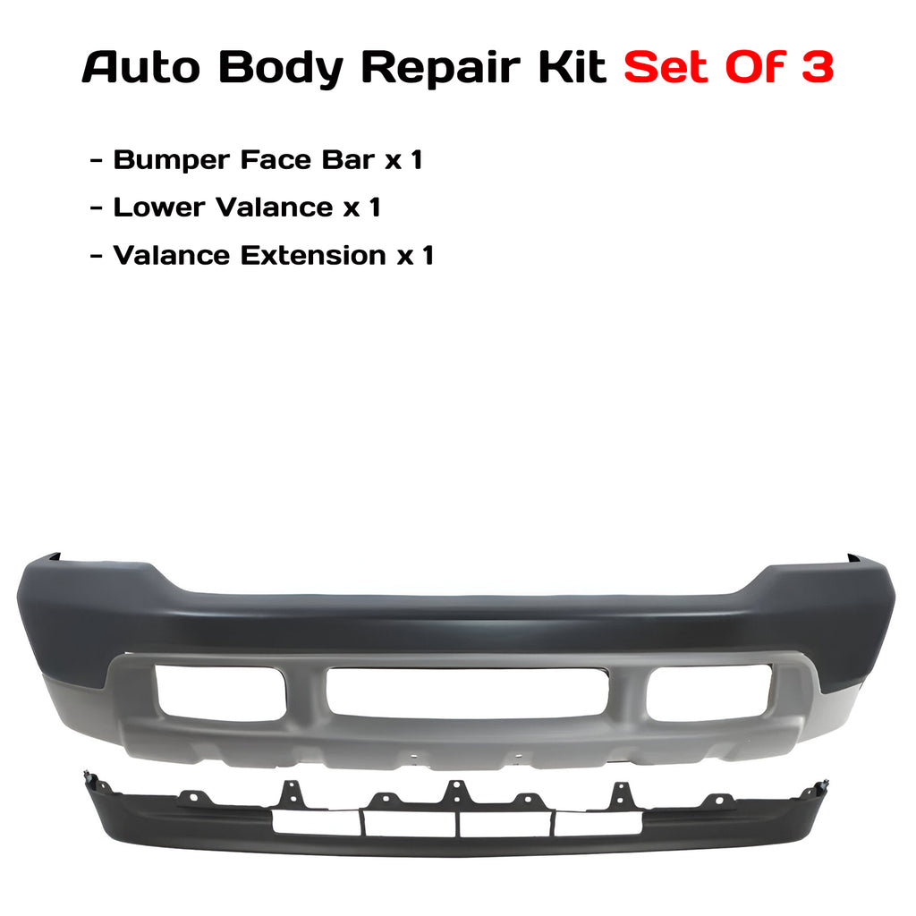 Front Bumper Primed & Valance Textured Kit For 1999-2004 Ford F-250 Super Duty and 350