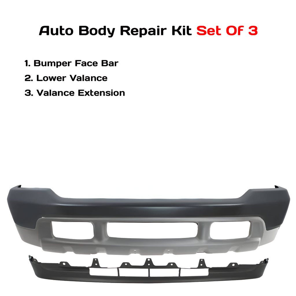 Front Bumper Primed & Valance Textured Kit For 1999-2004 Ford F-250 Super Duty and 350