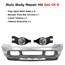 1999-2004 Ford F-250 Super Duty and 350 Front Bumper Chrome & Fog Lights Kit | OEM Fit