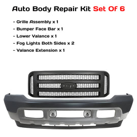 1999-2004 Ford F-250 Super Duty Front Bumper Primed & Grille Assembly Kit | OEM Fit