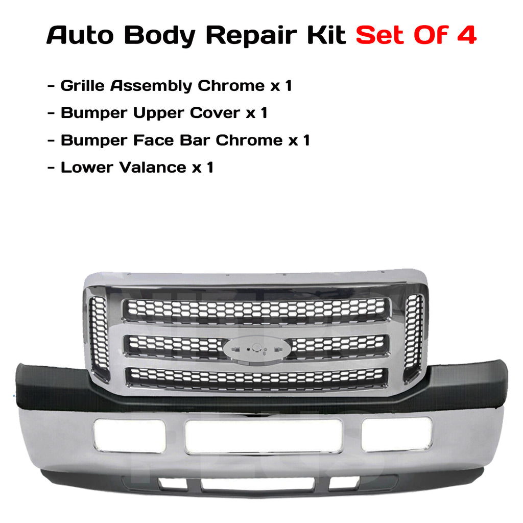 2005-2007 Ford F-250 F-350 Super Duty Front Bumper Grille & Brackets Kit | OEM Fit