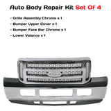 Kit Replacement 2005–2007 Ford F-250/F-350 Super Duty – 4-Piece Kit Front Bumper Grille & Brackets, OEM Fit, Includes Grille Assembly, Bumper Upper Cover, Bumper Face Bar & Lower Valance