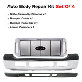 2006-2007 Ford F-250 F-350 Super Duty Front Bumper Chrome & Grille Assembly Kit | OEM Fit