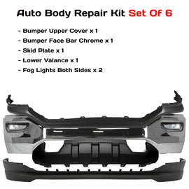 2016-2018 GMC Sierra 1500 Front Bumper Chrome & Fog Lights Assembly Kit | OEM Fit