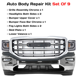 2016-2019 GMC Sierra 1500 Front Bumper & Headlight Assembly Kit | OEM Fit