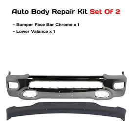 2019-2024 RAM 1500 Front Bumper Face Bar Chrome & Valance Textured Kit | OEM Fit