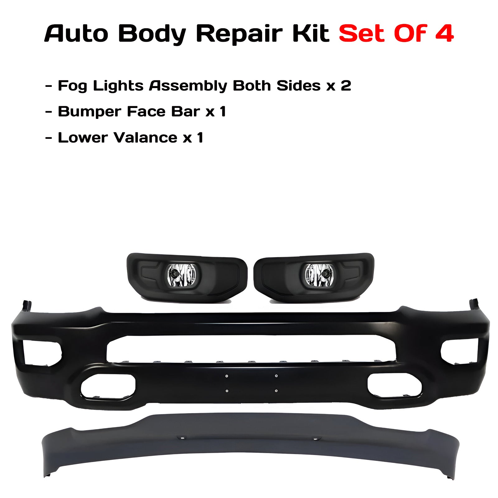 2019-2024 Ram 1500 Front Bumper Face Bar Primed & Fog Lights Assembly Kit | OEM Fit