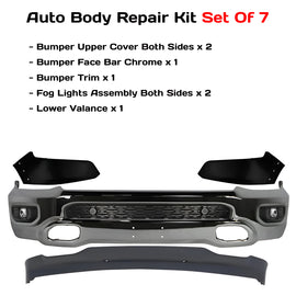 2019-2024 RAM 1500 Front Bumper Face Bar Chrome & Valance Textured Kit | OEM Fit