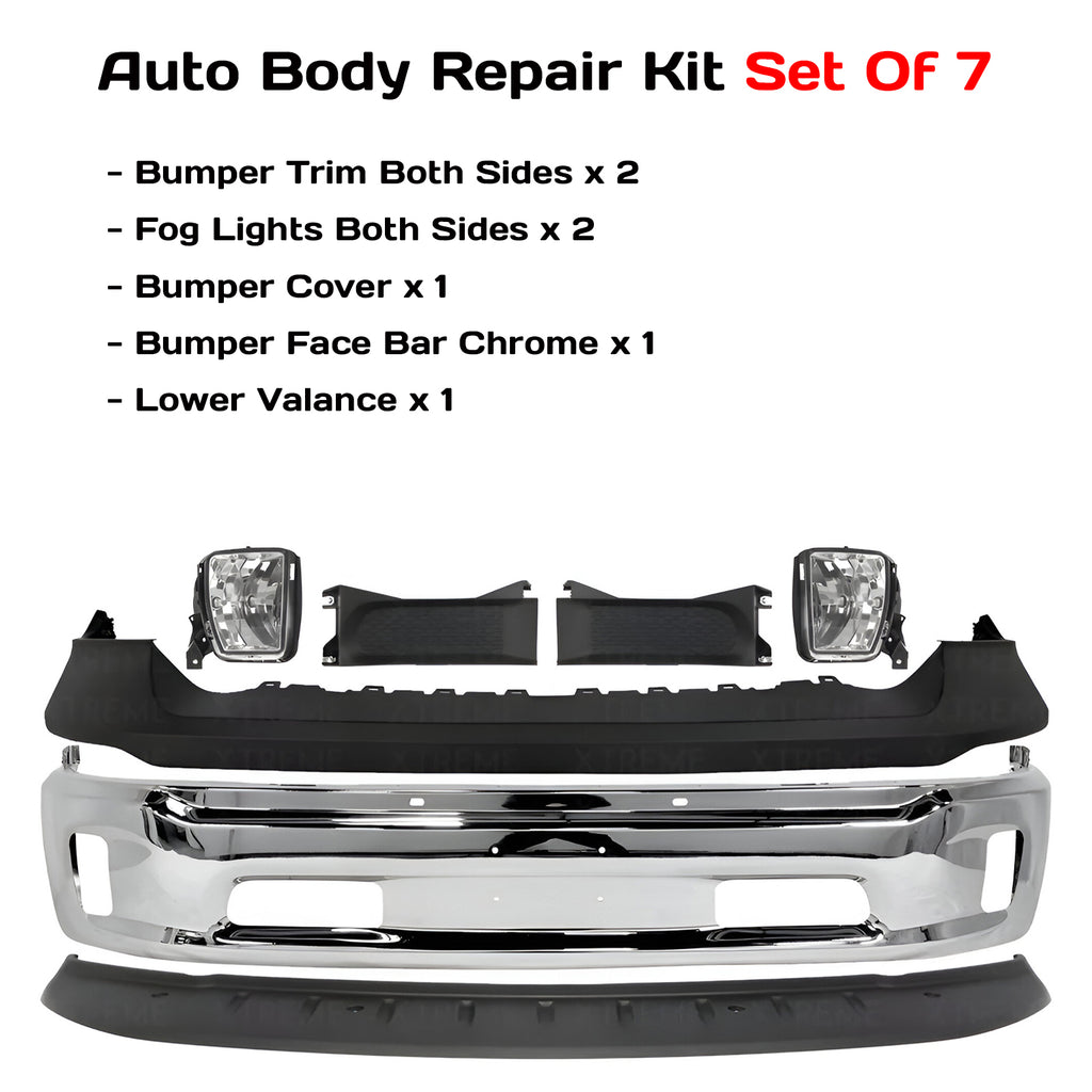 Front Bumper Chrome Kit For 2013-2018 Ram 1500 & 2019-2022 Ram 1500 Classic