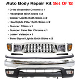 2001-2004 Toyota Tacoma Front Bumper Chrome Steel & Headlight Assembly Kit | OEM Fit