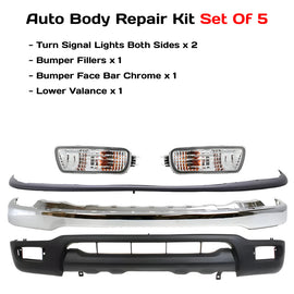 2001-2004 Toyota Tacoma Front Bumper Primed Steel & Turn Signal Lights Kit | OEM Fit
