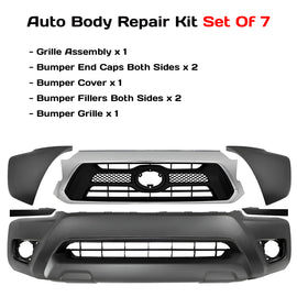 2012-2015 Toyota Tacoma Front Bumper Cover Paintable & Grille Assembly Kit  | OEM Fit