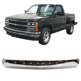1988–2000 GMC Chevrolet C1500 C2500 C3500 K1500 K2500 K3500 Front Bumper Chrome Steel | OEM Fit