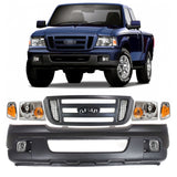 2006-2007 Ford Ranger Front Bumper Cover Paintable with Grille Assembly Kit | OEM Fit