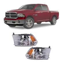 Load image into Gallery viewer, Front Headlights W/Bulbs Chrome For 2013-2018 Ram 1500 &amp; 2019-2022 Ram 1500 Classic