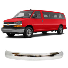 Load image into Gallery viewer, 1996–2002 Chevrolet Express GMC Savana 1500 2500 3500 Front Bumper Chrome Steel | OEM Fit