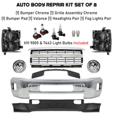 Load image into Gallery viewer, Front Bumper Chrome &amp; Headlight Kit For 2015-2019 Chevrolet Silverado 2500 HD 3500 HD