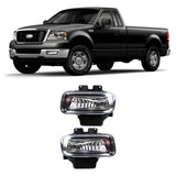 Front Fog Lights W/Bulbs Chrome For 2004-2005 Ford F-150 Truck