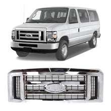 Load image into Gallery viewer, Front Grille Assembly Chrome Plastic For 2008-2019 Ford E-150 E-250 E-350 Super Duty and E-450 Super Duty