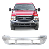 Front Bumper Face Bar Chrome Steel For 1999-2004 Ford F-250 Super Duty