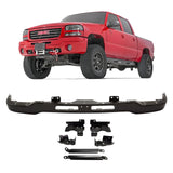 Front Bumper face bar W/ Brackets Black Steel For 2003-2007 GMC Sierra 1500 2500 HD & 3500