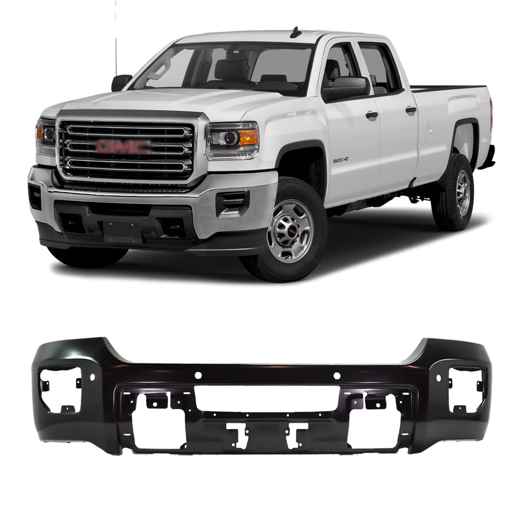 Front Bumper Black Steel 2015-2019 GMC Sierra 2500 HD Sierra 3500 HD