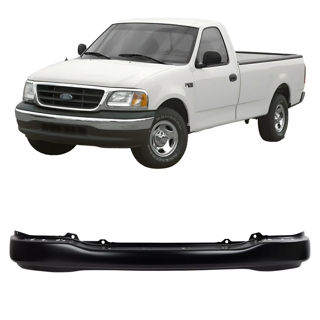 Front Bumper Black Steel 1999-2004 Ford F-150 F-250