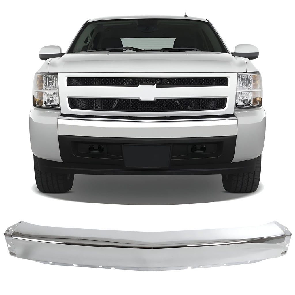 2007-2008 Chevrolet Silverado 1500 Front Bumper Chrome Steel | OEM Fit