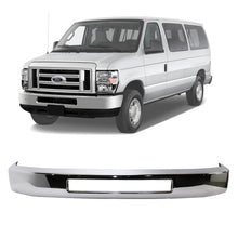 Load image into Gallery viewer, Front Bumper Face Bar Chrome Steel For 2008-2019 Ford E-150 E-250 E-350 Super Duty and E-450 Super Duty