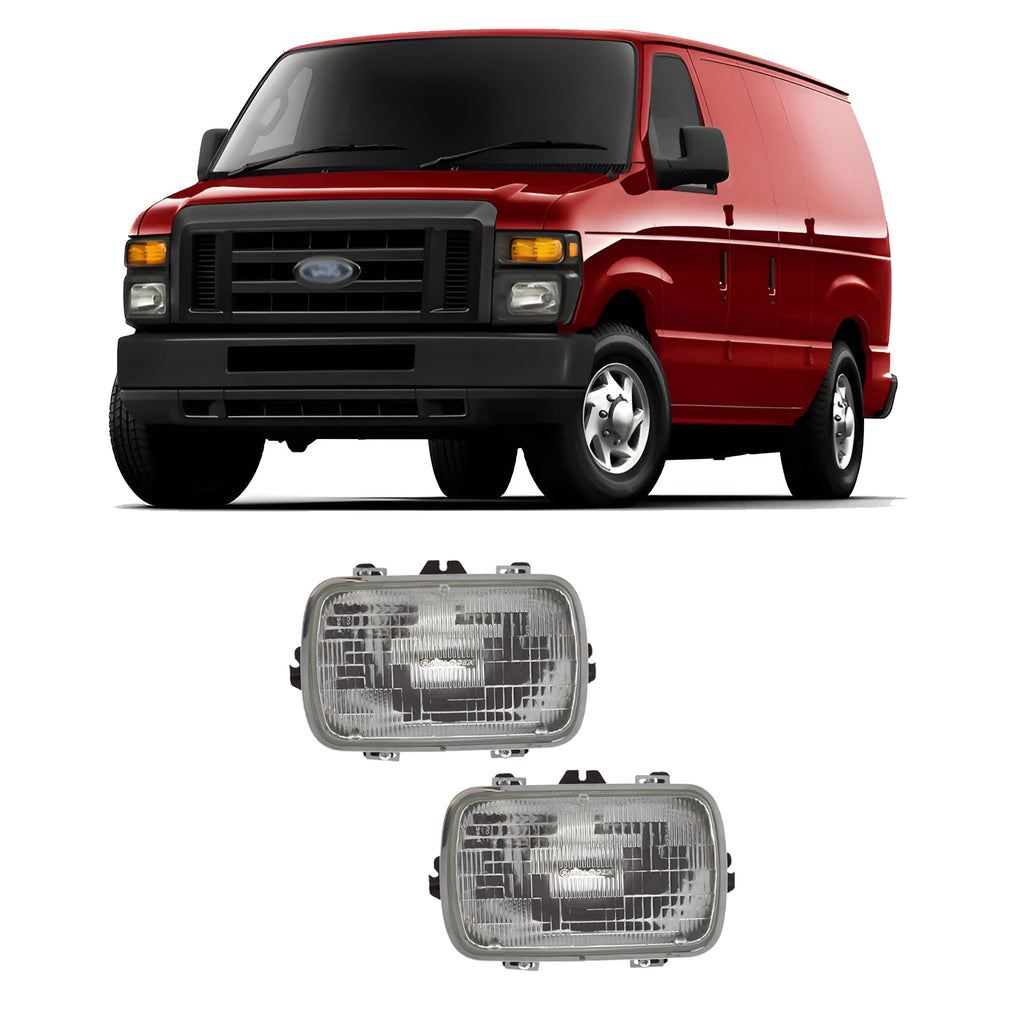 Front Headlight Assembly For 2008-2019 Ford E-150 E-250 & E-350 E-450 Super Duty