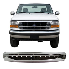 Load image into Gallery viewer, 1992-1997 Ford F-150 F-250 F-350 Fits Bronco Front Bumper Chrome Steel | OEM Fit