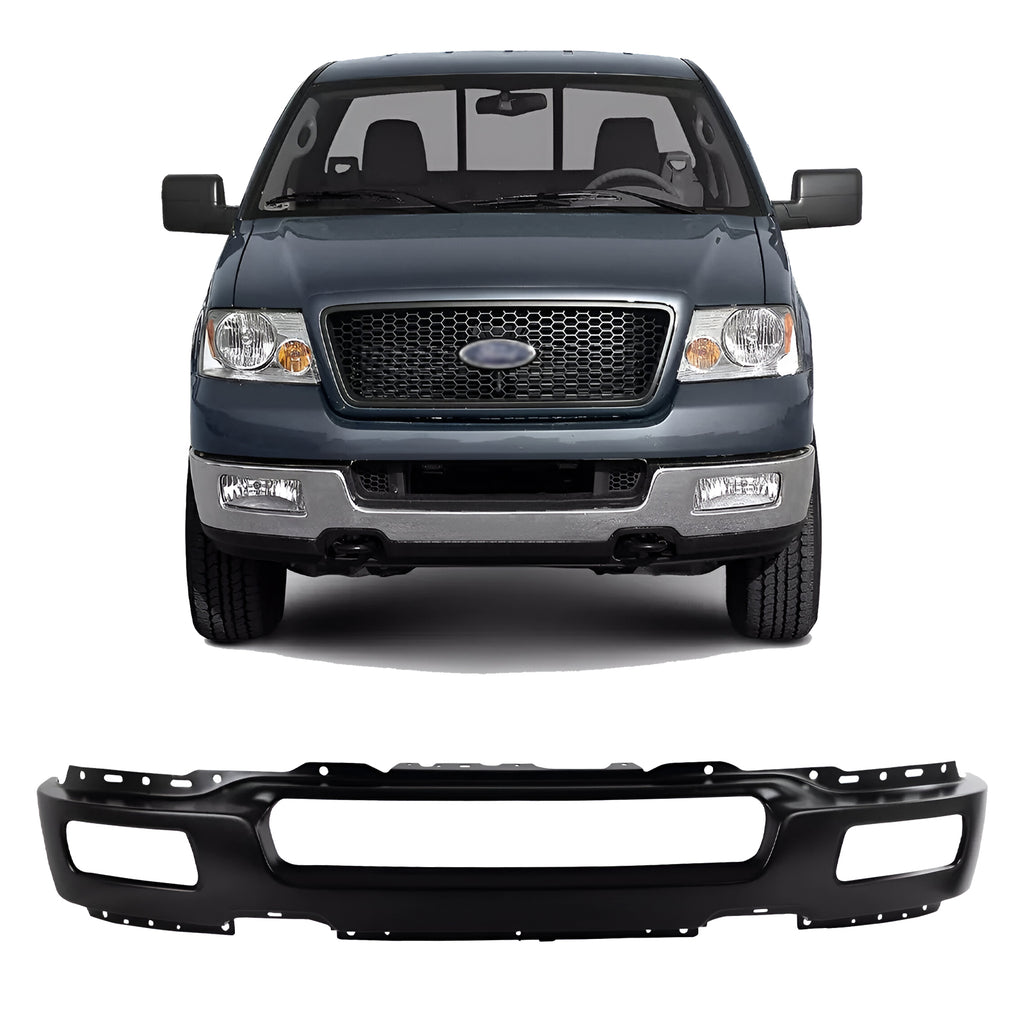 Front Bumper Black Steel 2004-2006 Ford F-150